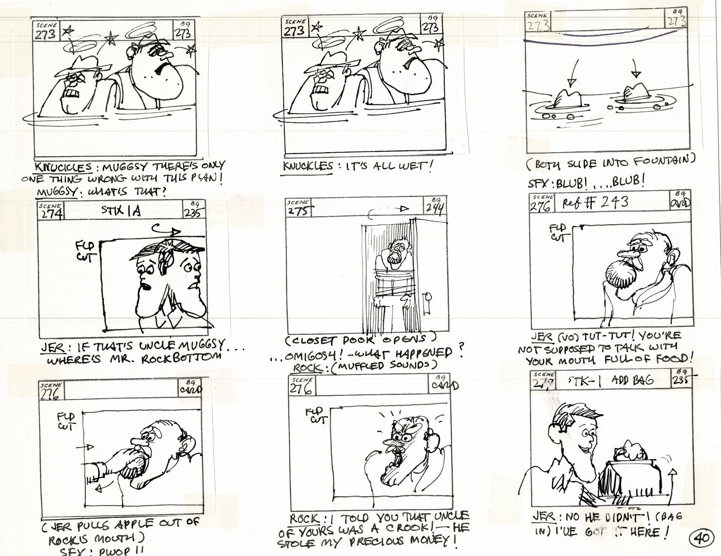 Will the Real Jerry Lewis Please Sit Down 1970 Production Animation Storyboard Page Filmation A-033