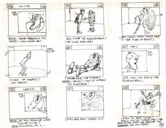 Will the Real Jerry Lewis Please Sit Down 1970 Production Animation Storyboard Page Filmation A-034