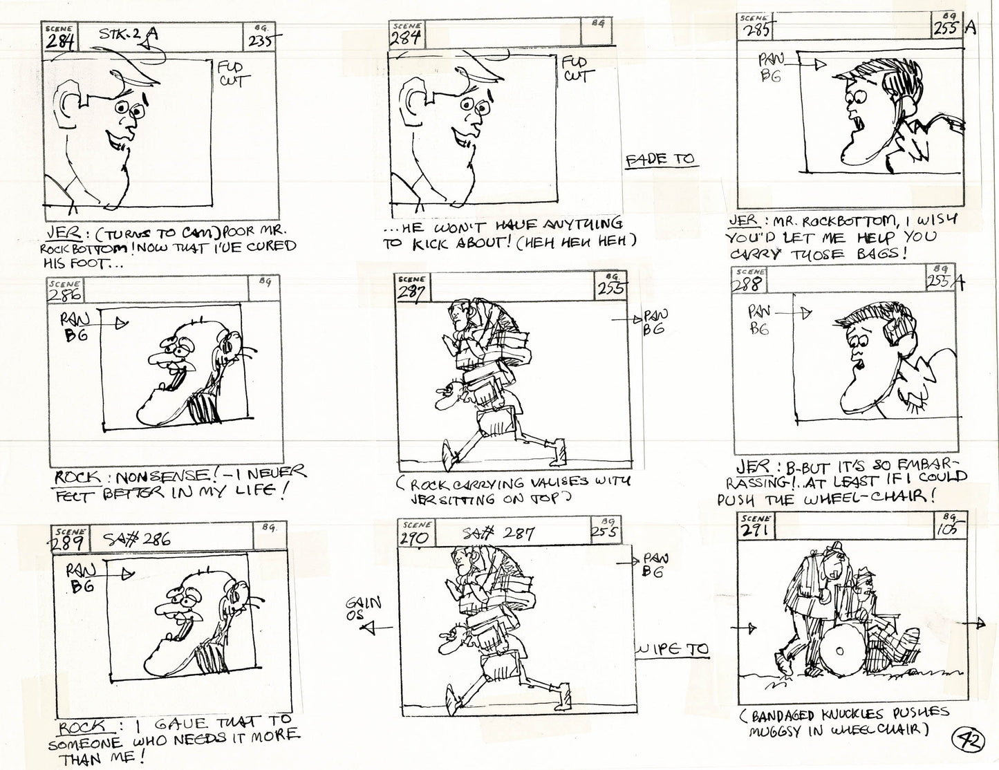 Will the Real Jerry Lewis Please Sit Down 1970 Production Animation Storyboard Page Filmation A-035