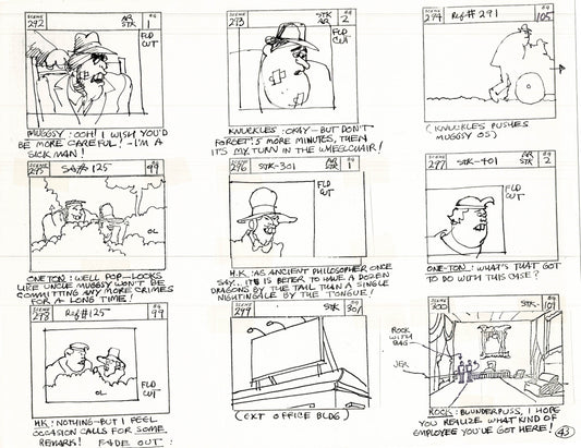 Will the Real Jerry Lewis Please Sit Down 1970 Production Animation Storyboard Page Filmation A-036