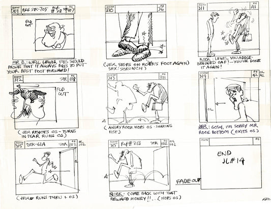 Will the Real Jerry Lewis Please Sit Down 1970 Production Animation Storyboard Page Filmation A-038