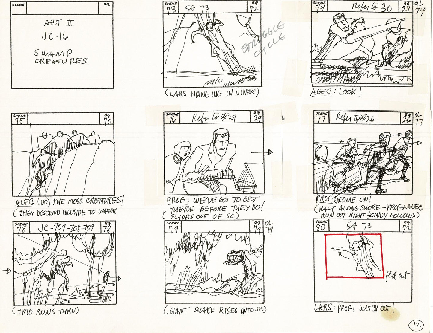 Journey To the Center of the Earth 1967 Cartoon Storyboard Page Filmation A-012