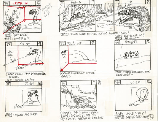 Journey To the Center of the Earth 1967 Cartoon Storyboard Page Filmation A-013