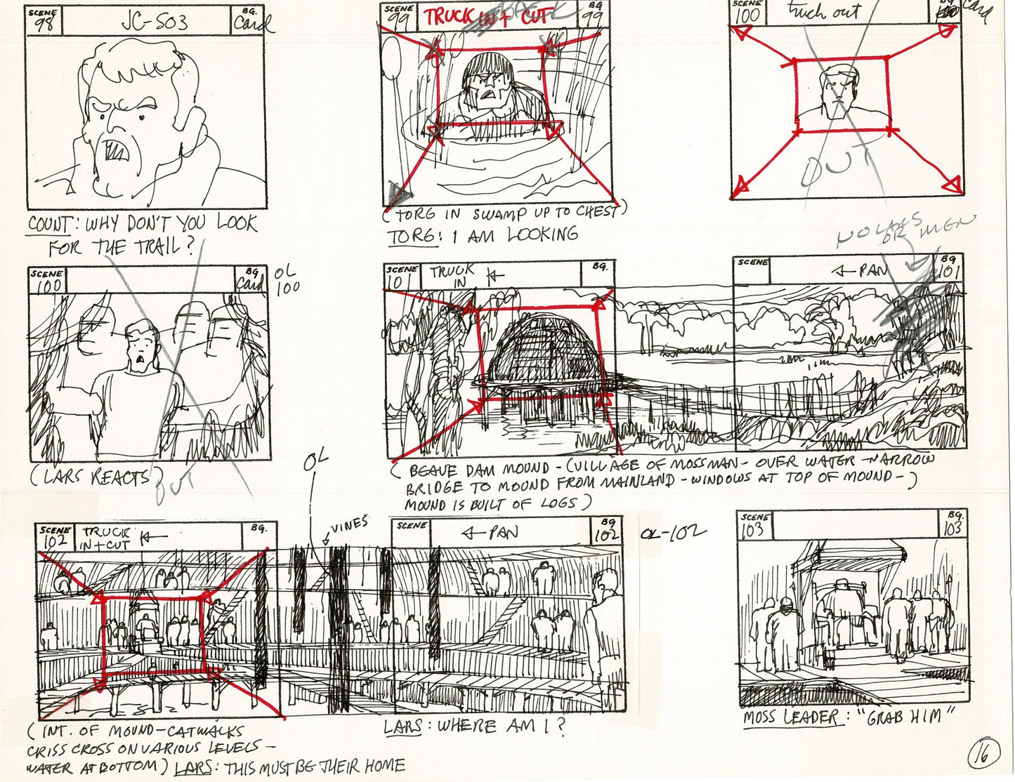 Journey To the Center of the Earth 1967 Cartoon Storyboard Page Filmation A-016