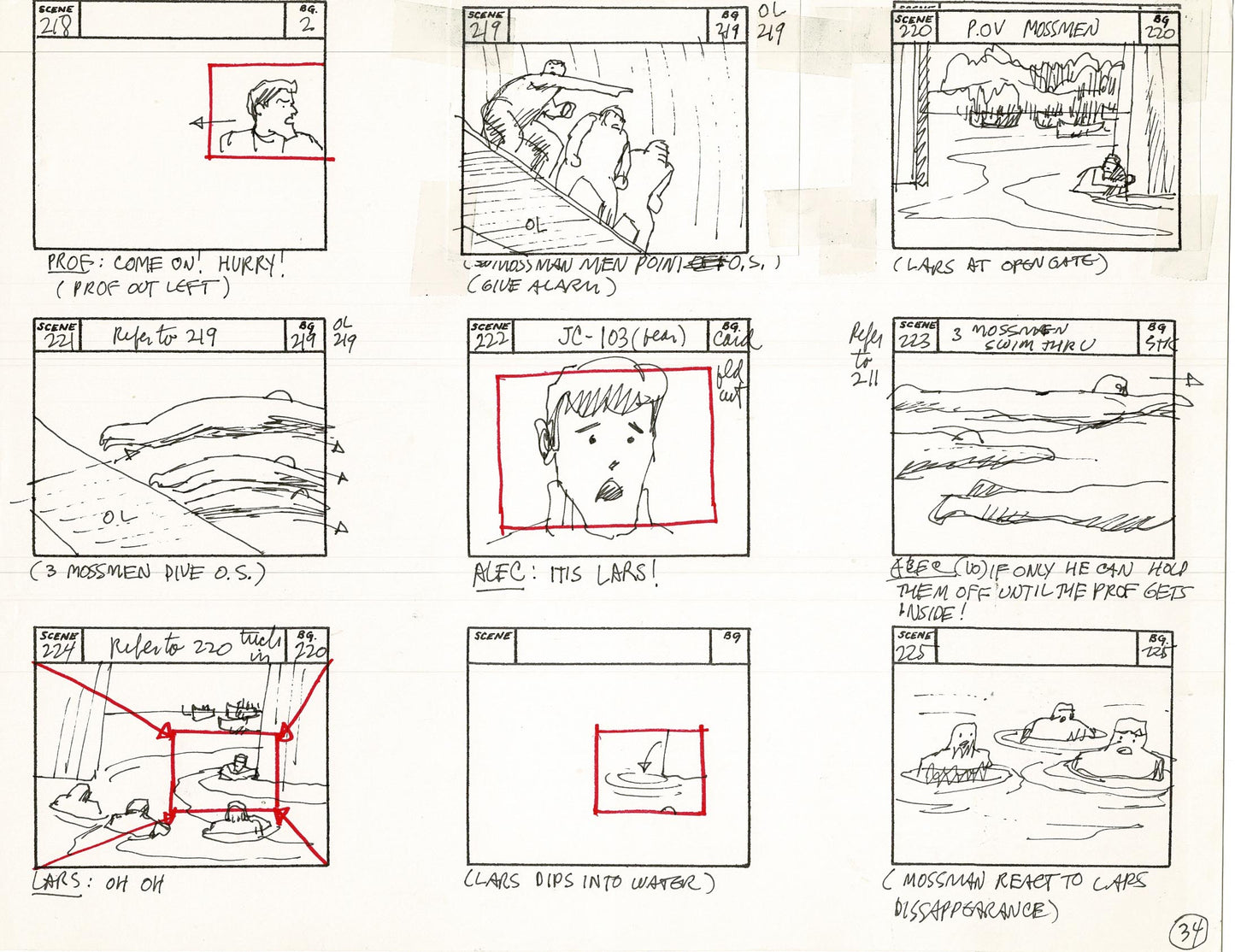 Journey To the Center of the Earth 1967 Cartoon Storyboard Page Filmation A-034