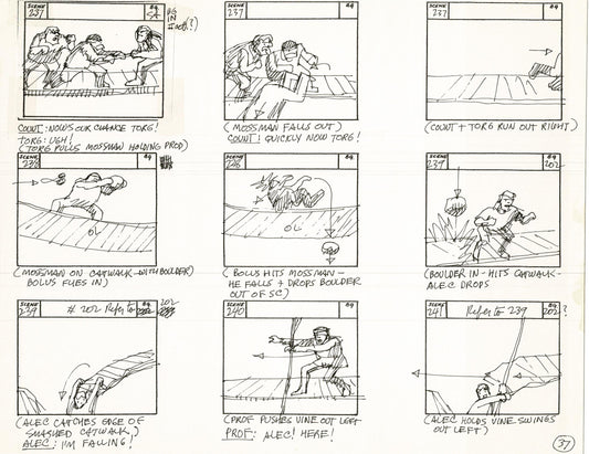 Journey To the Center of the Earth 1967 Cartoon Storyboard Page Filmation A-037