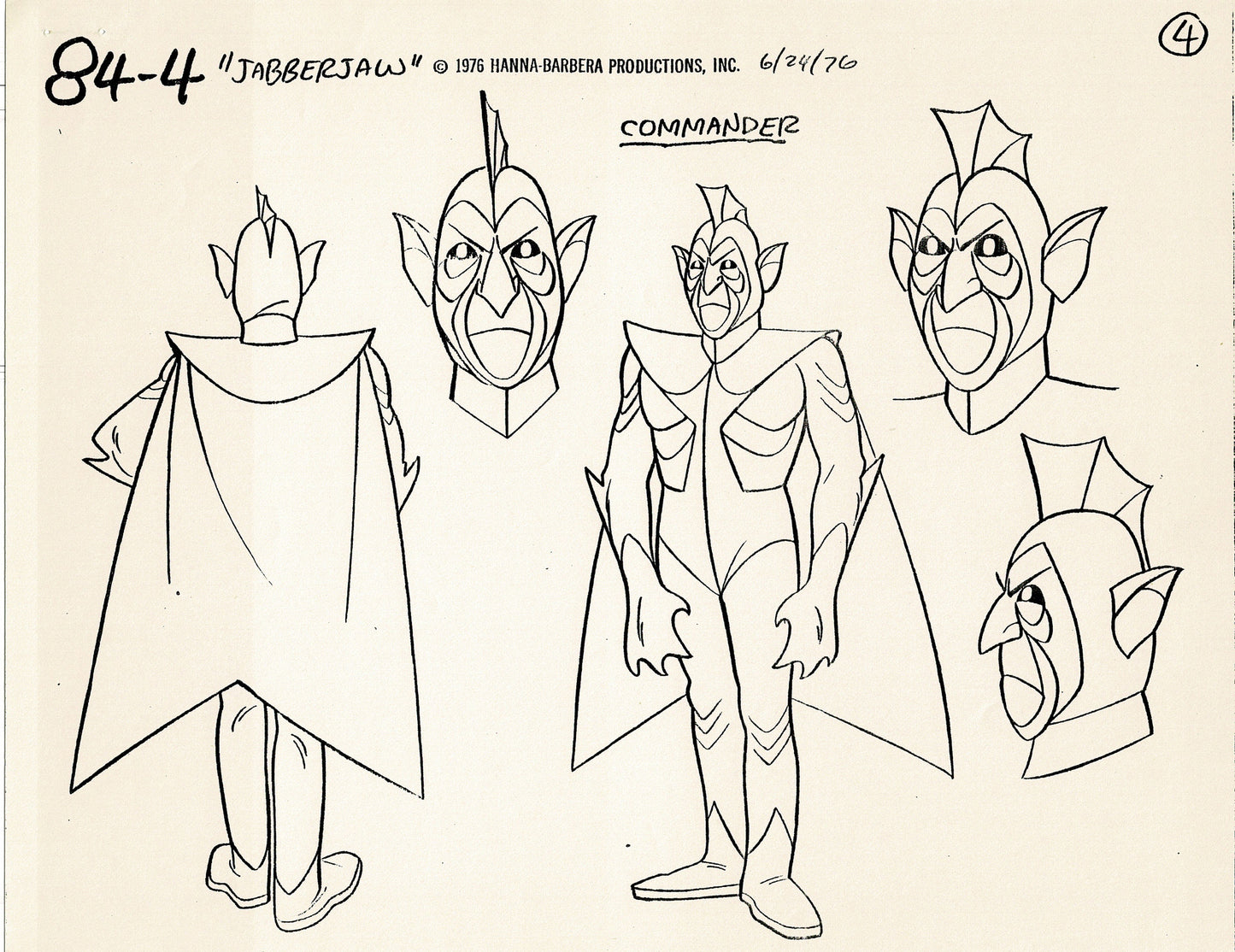 Jabberjaw 1976 Production Model Sheet Copy Lot of 11 Pages from Hanna Barbera