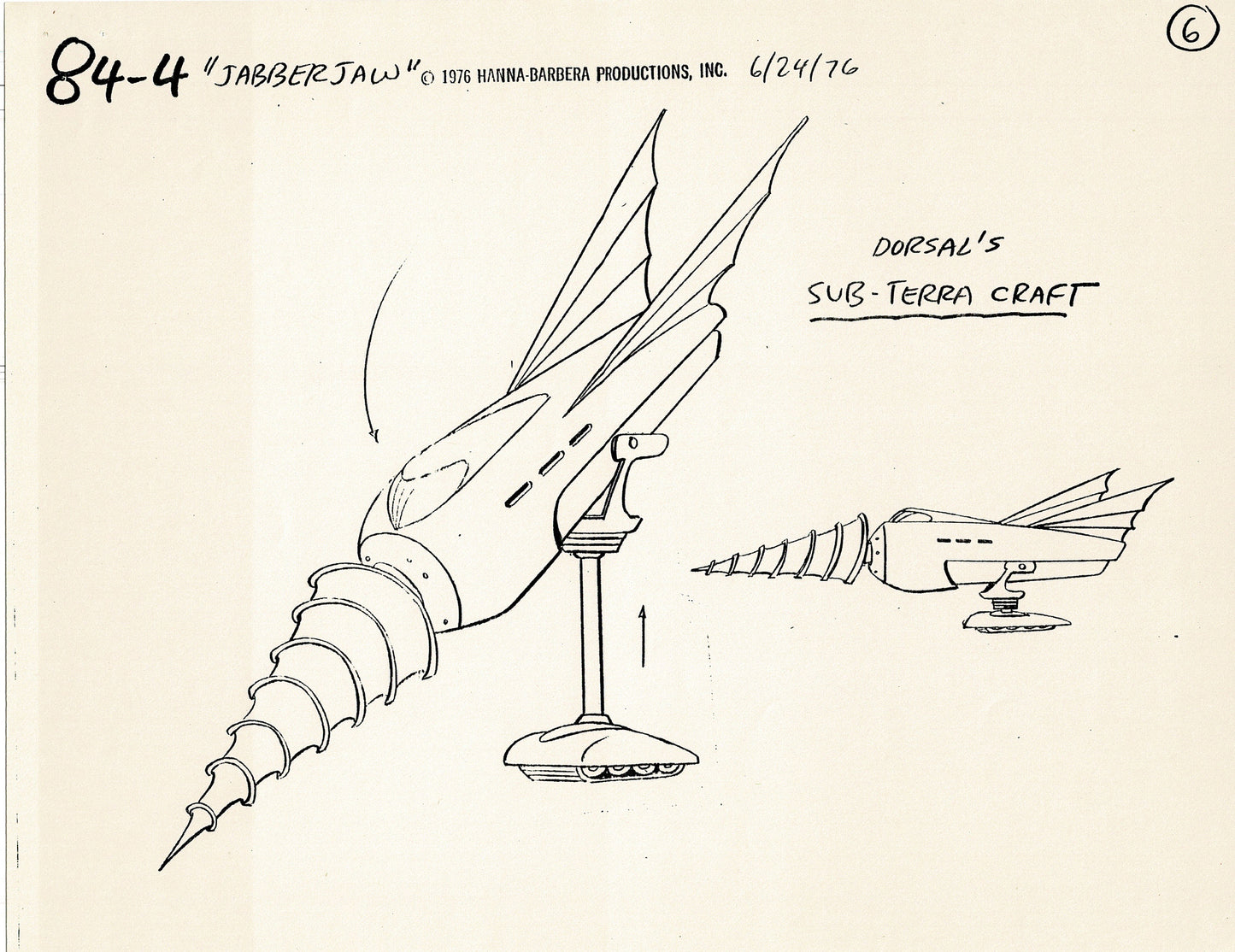 Jabberjaw 1976 Production Model Sheet Copy Lot of 11 Pages from Hanna Barbera