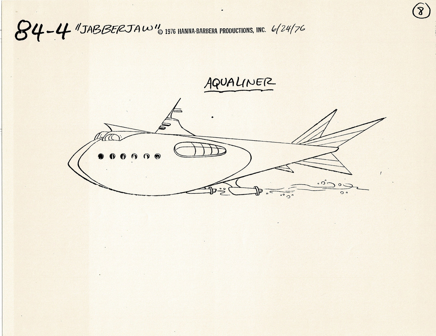 Jabberjaw 1976 Production Model Sheet Copy Lot of 11 Pages from Hanna Barbera