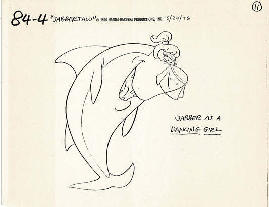 Jabberjaw 1976 Production Model Sheet Copy Lot of 11 Pages from Hanna Barbera