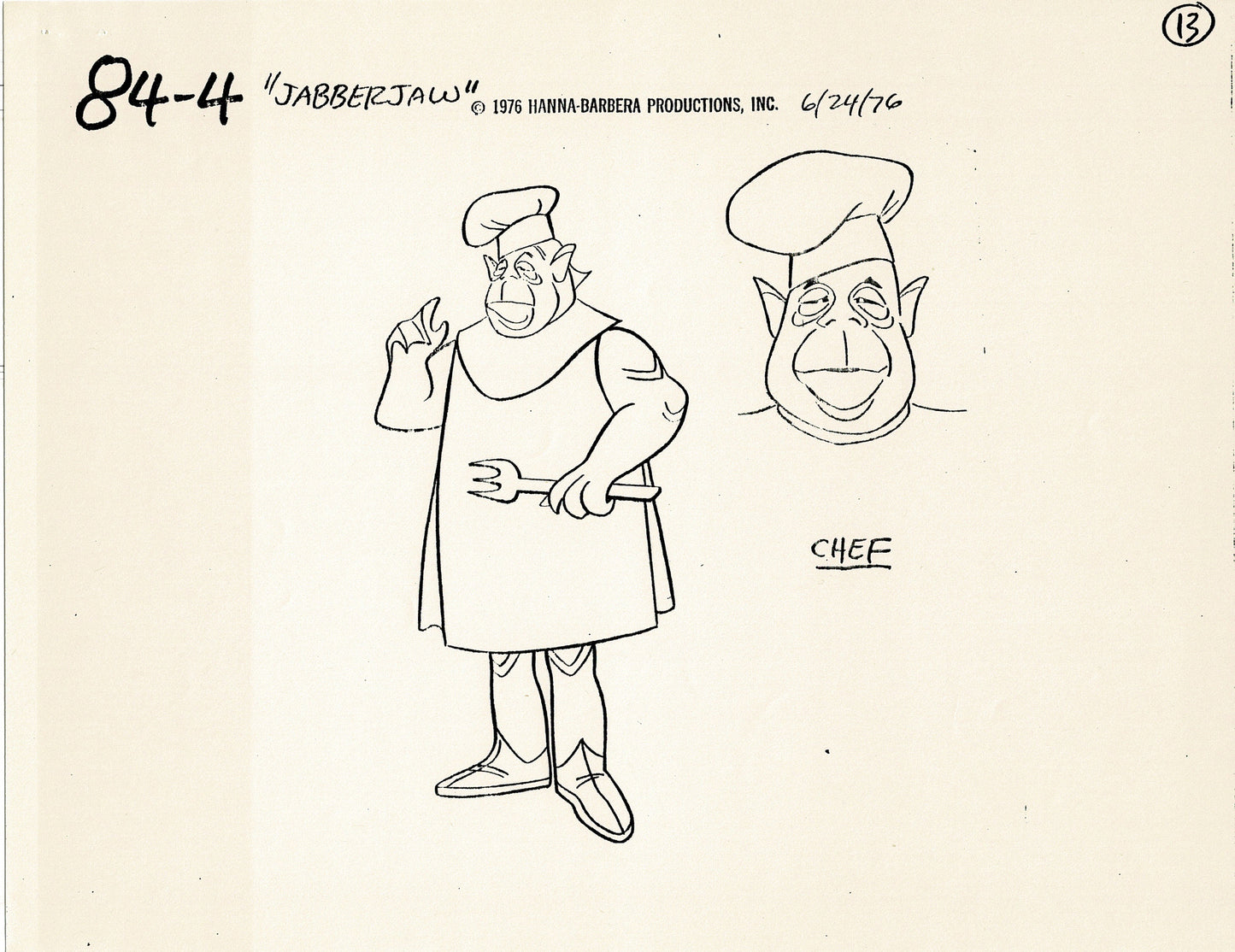 Jabberjaw 1976 Production Model Sheet Copy Lot of 11 Pages from Hanna Barbera