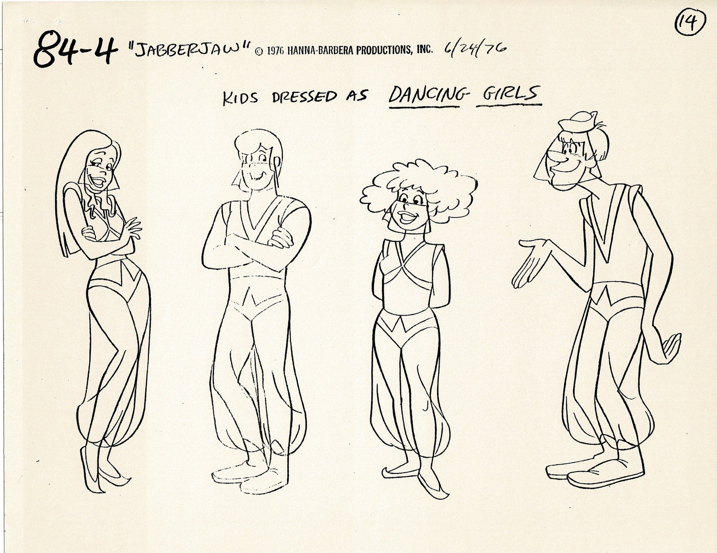 Jabberjaw 1976 Production Model Sheet Copy Lot of 11 Pages from Hanna Barbera