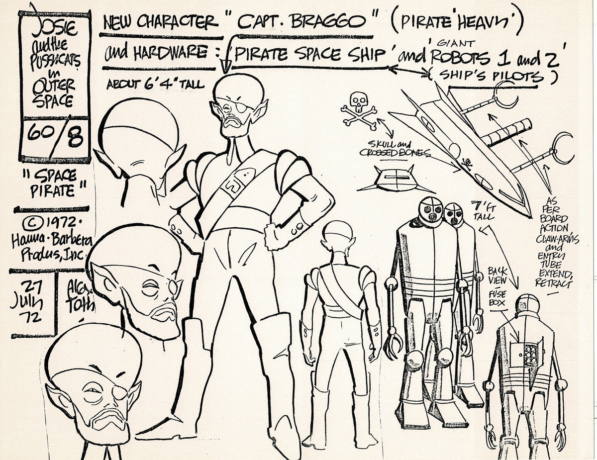 Josie and the Pussycats 1970 Alex Toth Production Model Sheet Copy Lot ...