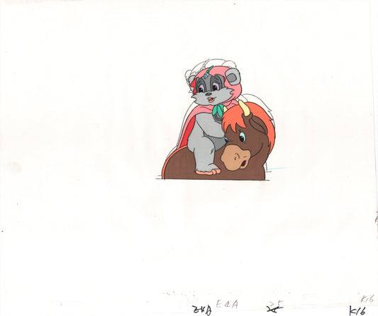 Star Wars: Ewoks Original Production Animation Cel and Drawing (drawing is stuck) from Lucasfilm C-K16