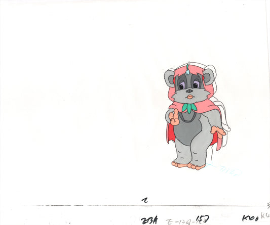 Star Wars: Ewoks Original Production Animation Cel and Drawing (drawing is stuck) from Lucasfilm C-K4