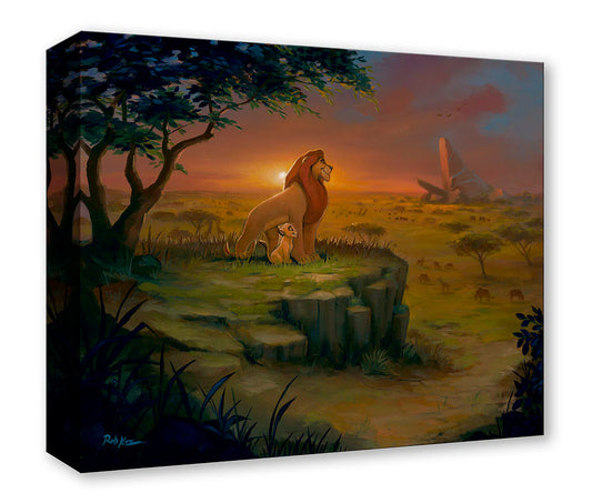Lion King Simba and Mufasa Walt Disney Fine Art Rob Kaz Limited Edition of 1500 Treasures on Canvas Print TOC - All the Light Touches