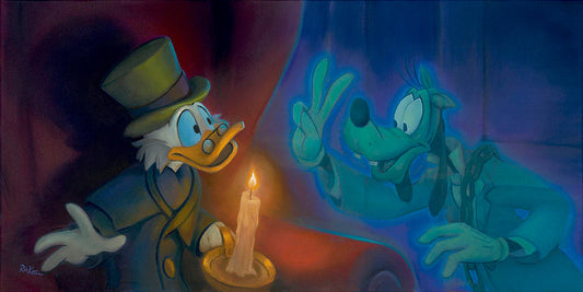 Donald Duck and Goofy Walt Disney Fine Art Rob Kaz Signed Limited Edition of 95 on Canvas - Three Ghosts