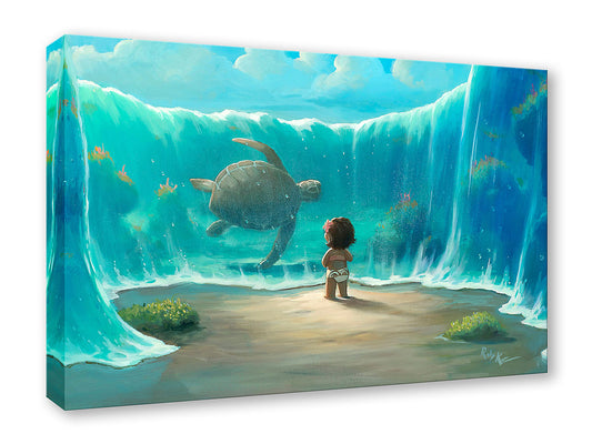 Moana Walt Disney Fine Art Rob Kaz Limited Edition Treasures on Canvas PREMIERE Print TOCP "Moana's New Friend"