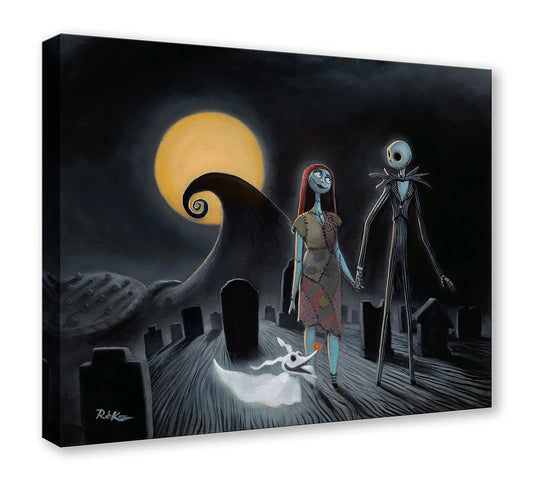 Nightmare Before Christmas Jack Skellington and Sally Walt Disney Fine Art Rob Kaz Limited Edition of 1500 Treasures on Canvas Print TOC - Forevermore