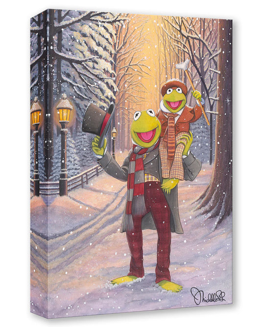 Muppets Jim Henson Walt Disney Fine Art Michelle St. Laurent Limited Ed of 1500 Treasures on Canvas Print TOC Kermit and Tiny Tim