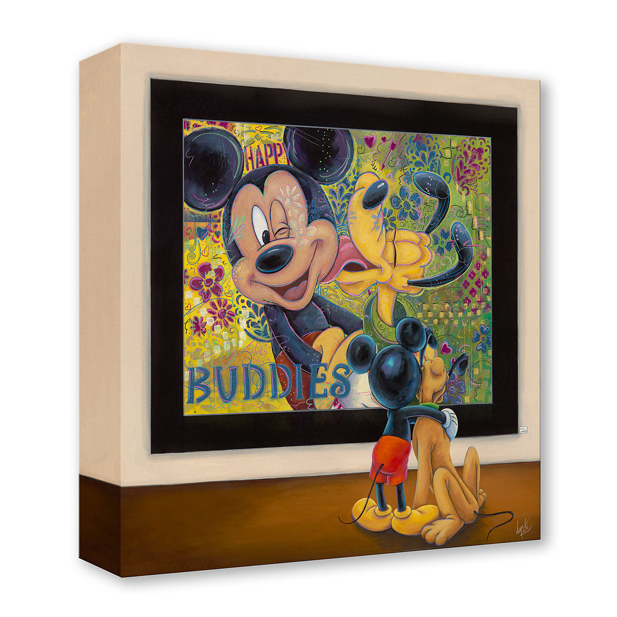 Mickey Mouse Walt Disney Fine Art Denyse Klette Limited Edition of 1500 TOC Treasures on Canvas Print "Buddies"