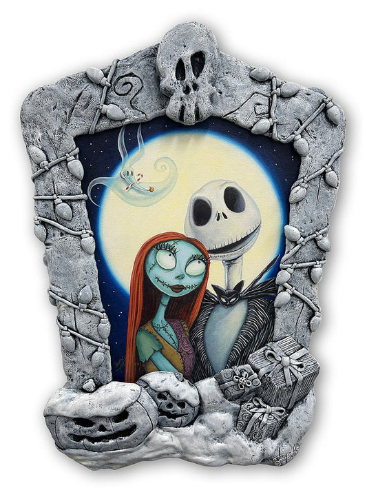 Nightmare Before Christmas Jack and Sally Walt Disney Fine Art Denyse Klette Signed Limited Edition of 95 on Canvas "Meant to Be"