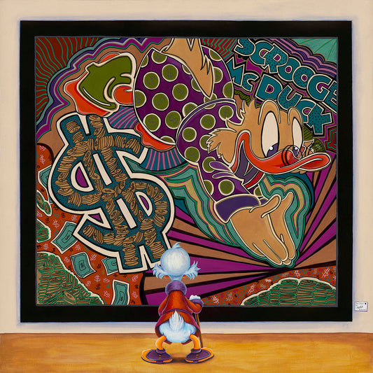 Scrooge McDuck at the Museum Walt Disney Fine Art Denyse Klette Signed Limited Edition of 195 on Canvas "The Art Investment"