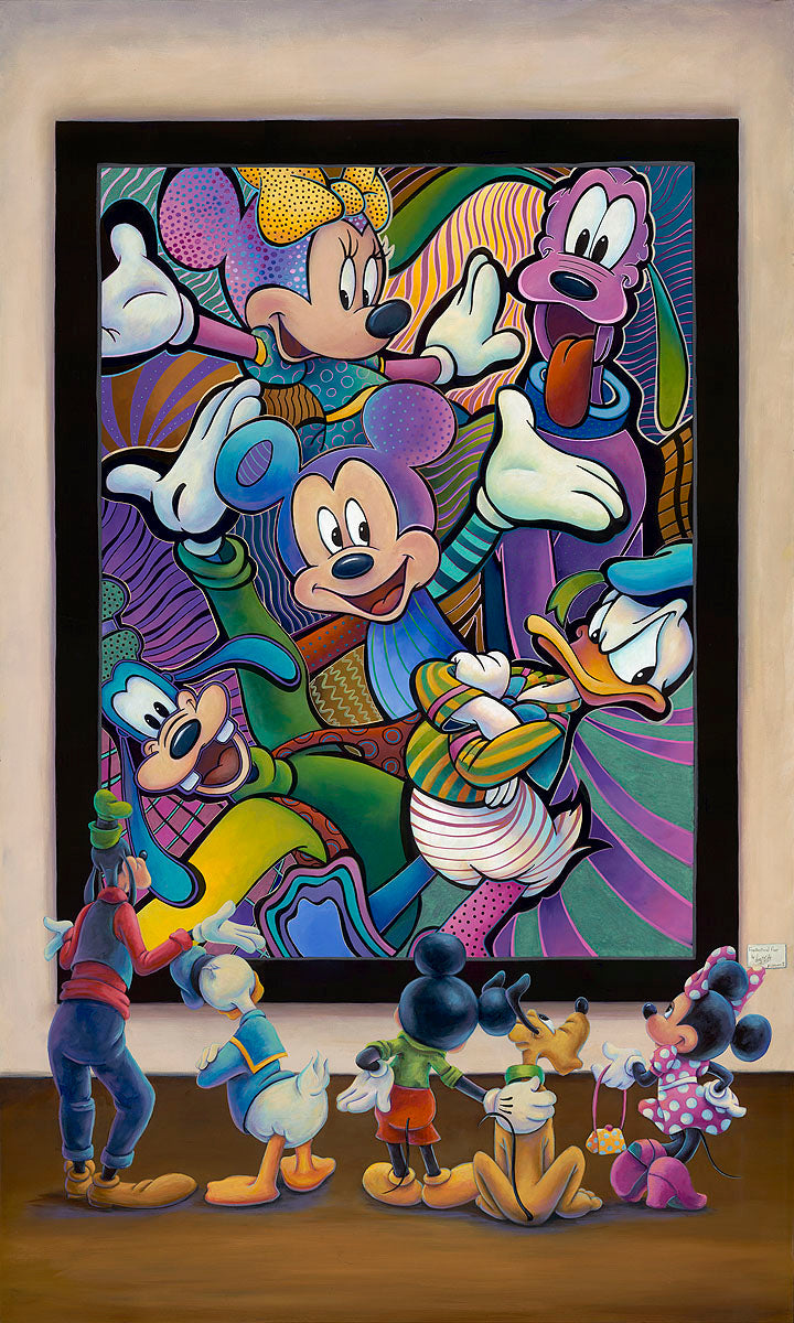 Fab Five at the Museum Walt Disney Fine Art Denyse Klette Signed Limited Edition of 195 on Canvas "The Critiquers"