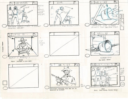 Lone Ranger Western Storyboard Animation Animation Page from Filmation 1980 E-020