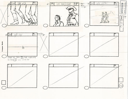 Lone Ranger Western Storyboard Animation Animation Page from Filmation 1980 E-029