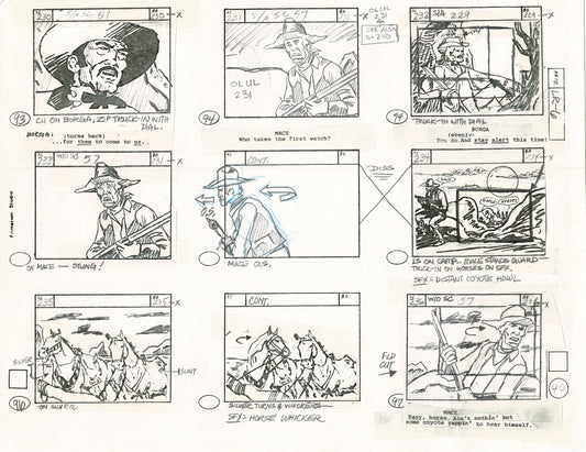 Lone Ranger Western Storyboard Animation Animation Page from Filmation 1980 F-006