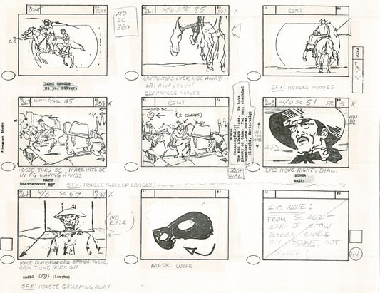 Lone Ranger Western Storyboard Animation Animation Page from Filmation 1980 F-010