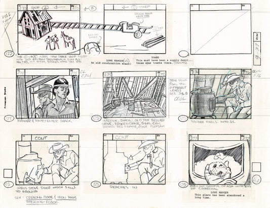 Lone Ranger Western Storyboard Animation Animation Page from Filmation 1980 F-012