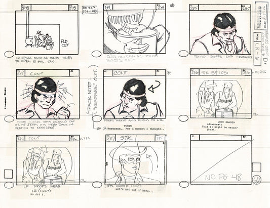 Lone Ranger Western Storyboard Animation Animation Page from Filmation 1980 F-014