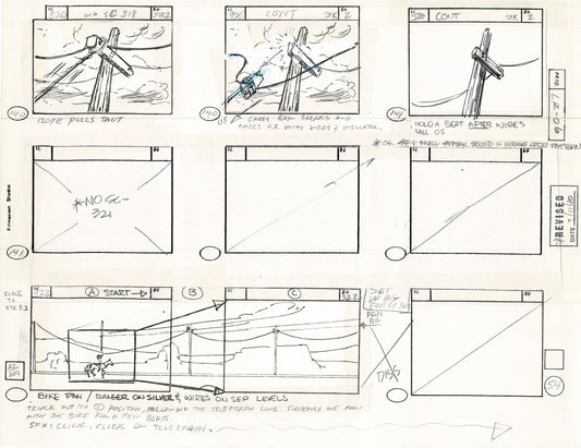 Lone Ranger Western Storyboard Animation Animation Page from Filmation 1980 F-019