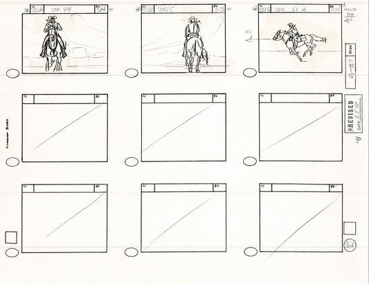 Lone Ranger Western Storyboard Animation Animation Page from Filmation 1980 F-022