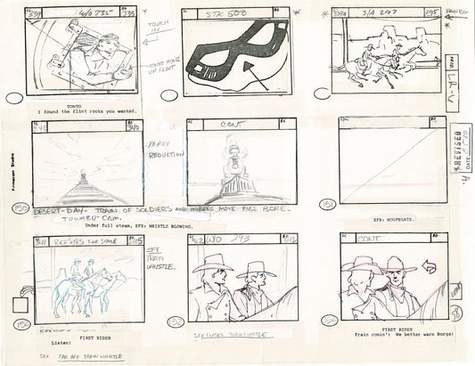 Lone Ranger Western Storyboard Animation Animation Page from Filmation 1980 F-024