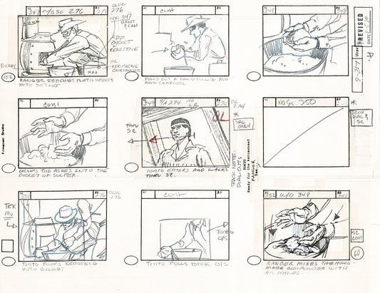 Lone Ranger Western Storyboard Animation Animation Page from Filmation 1980 F-026