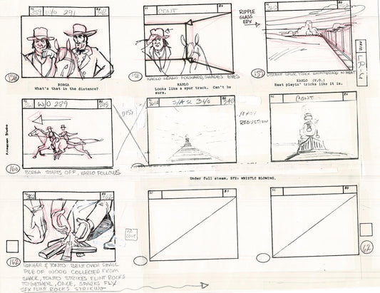 Lone Ranger Western Storyboard Animation Animation Page from Filmation 1980 F-028
