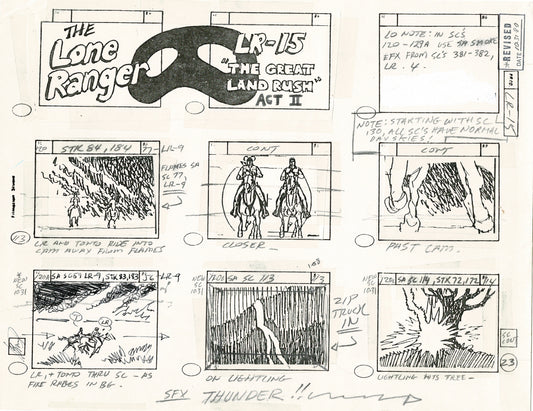 The Lone Ranger 1981 Production Animation Storyboard Page Filmation A-001