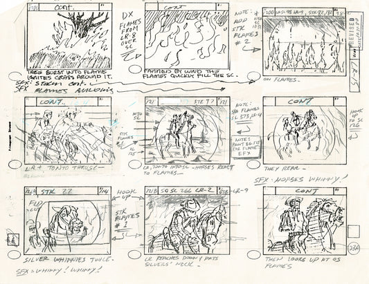 The Lone Ranger 1981 Production Animation Storyboard Page Filmation A-002