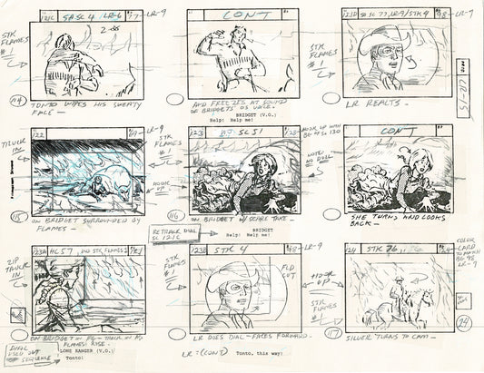 The Lone Ranger 1981 Production Animation Storyboard Page Filmation A-003