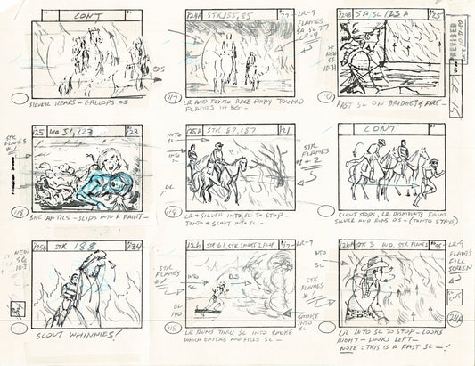 The Lone Ranger 1981 Production Animation Storyboard Page Filmation A-004