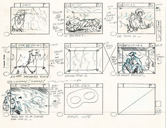 The Lone Ranger 1981 Production Animation Storyboard Page Filmation A-005
