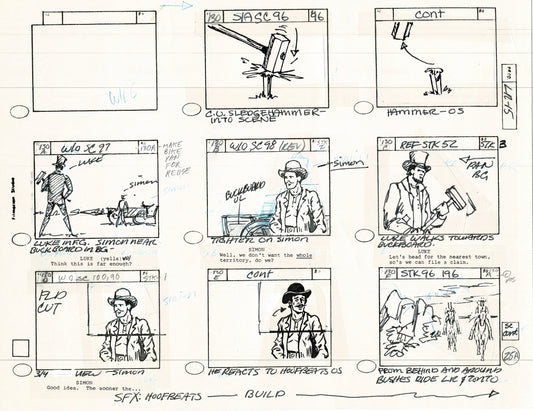 The Lone Ranger 1981 Production Animation Storyboard Page Filmation A-006