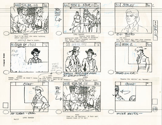 The Lone Ranger 1981 Production Animation Storyboard Page Filmation A-010