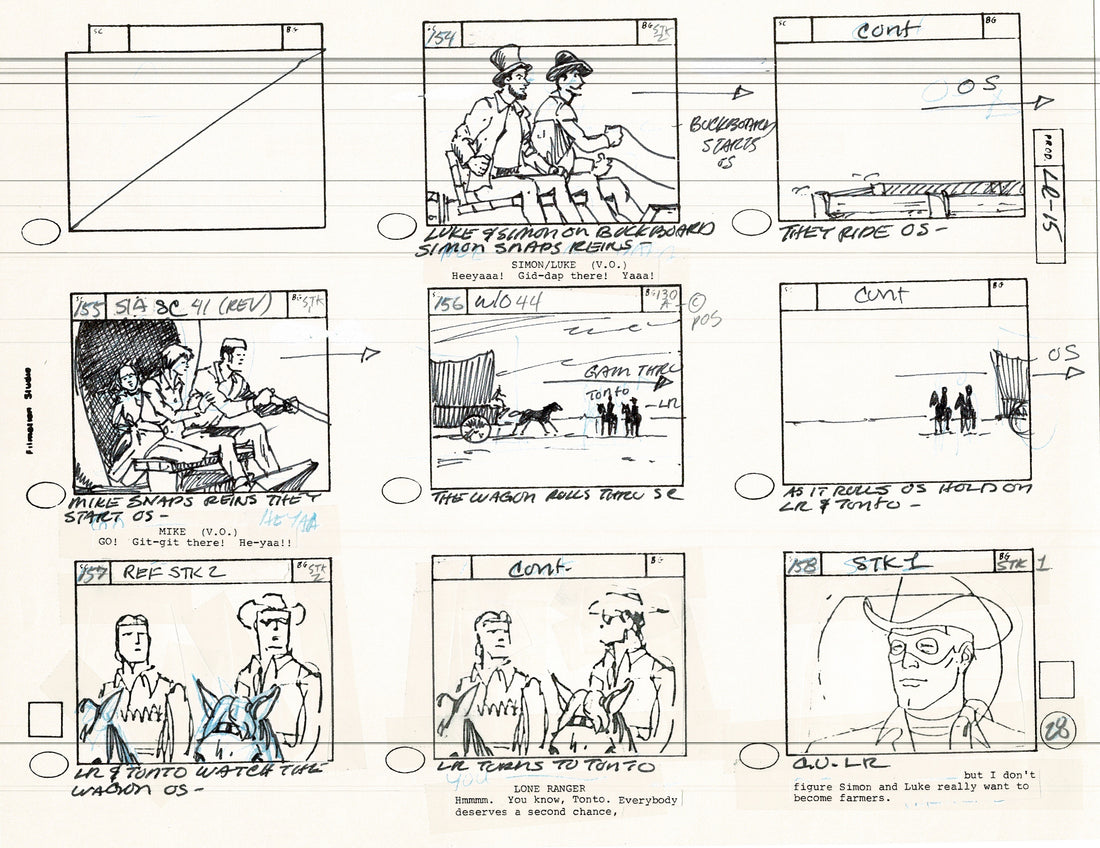 The Lone Ranger 1981 Production Animation Storyboard Page Filmation A ...