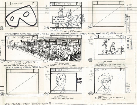 The Lone Ranger 1981 Production Animation Storyboard Page Filmation A-013