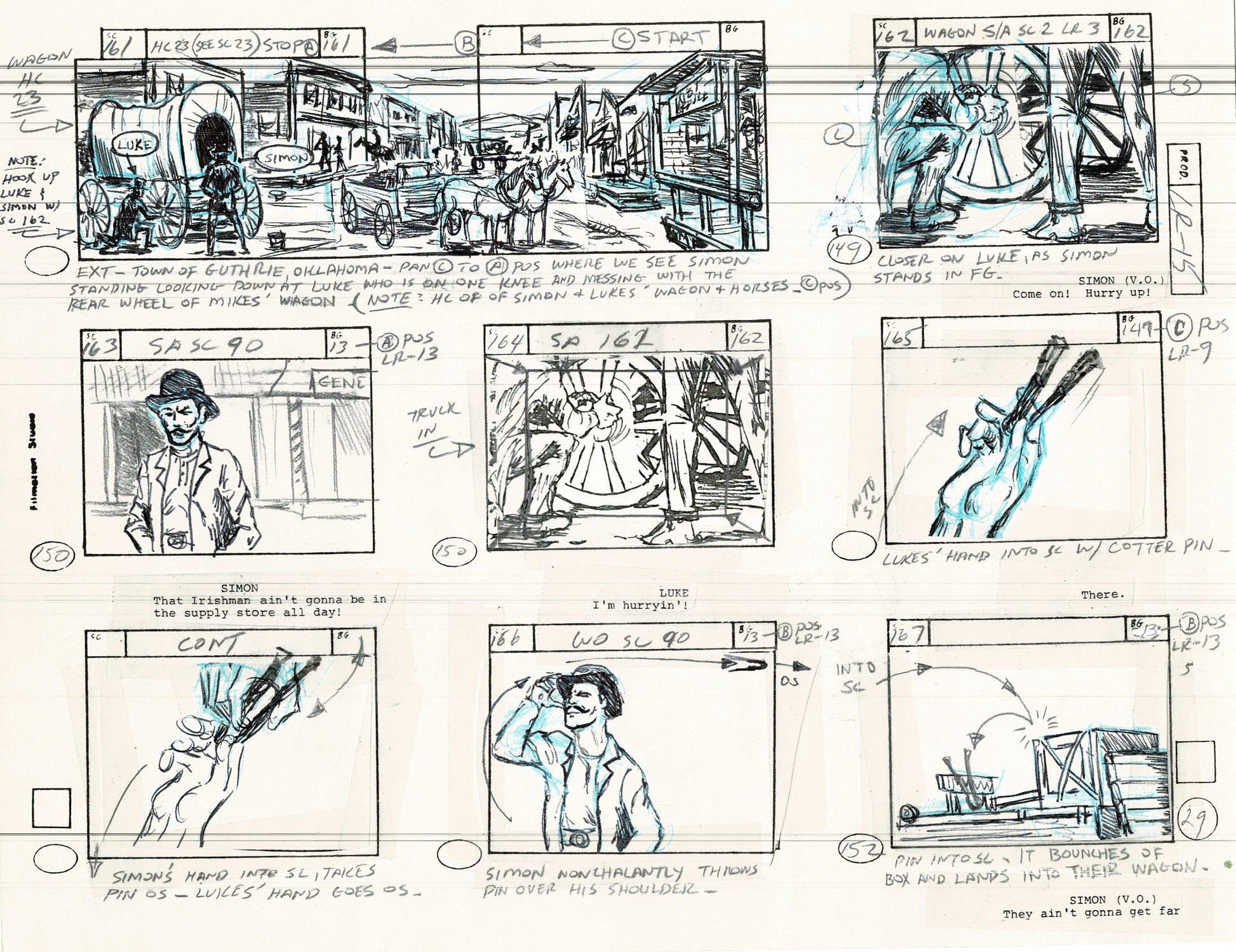 The Lone Ranger 1981 Production Animation Storyboard Page Filmation A ...