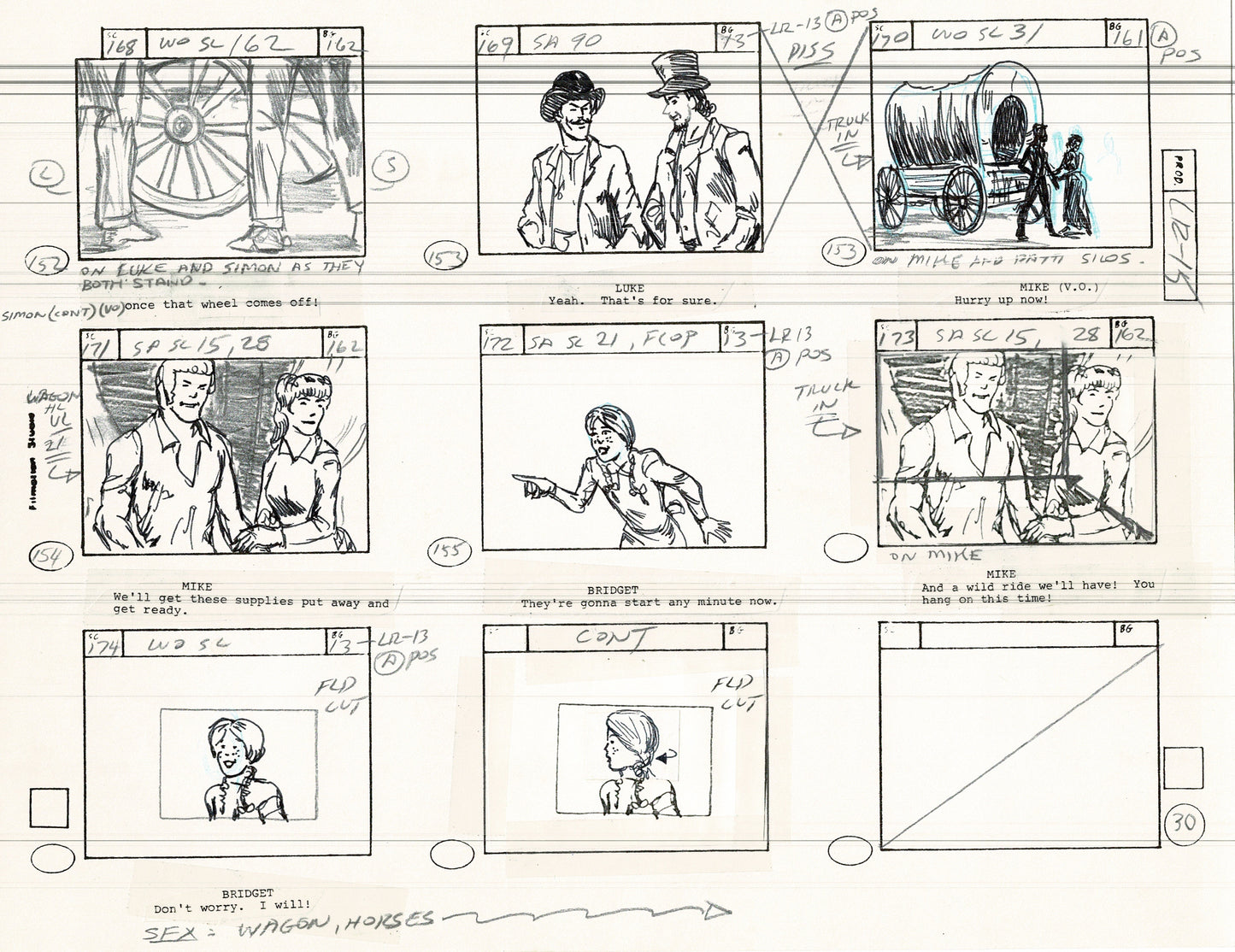 The Lone Ranger 1981 Production Animation Storyboard Page Filmation A-016